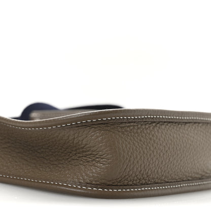 Hermes Taurillon Clemence Amazone Evelyne TPM Etoupe Bleu Indigo 9 of 10