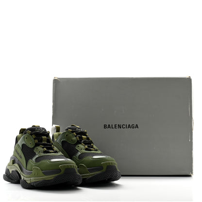 Balenciaga Fabric Mesh Mens Triple S Sneakers 39 Black Kaki 8 of 8