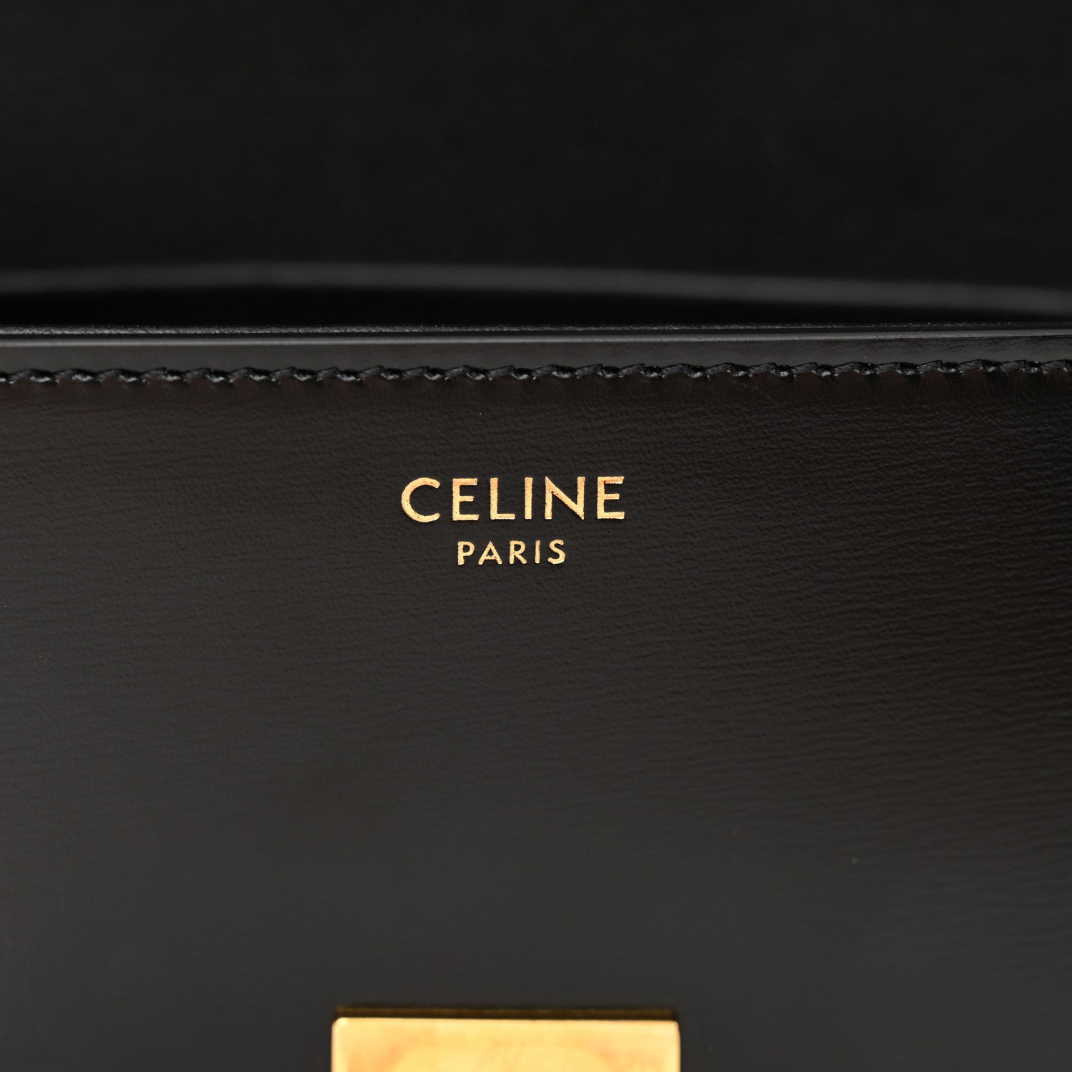 Celine Shiny Calfskin Triomphe Shoulder Bag Black 7 of 12