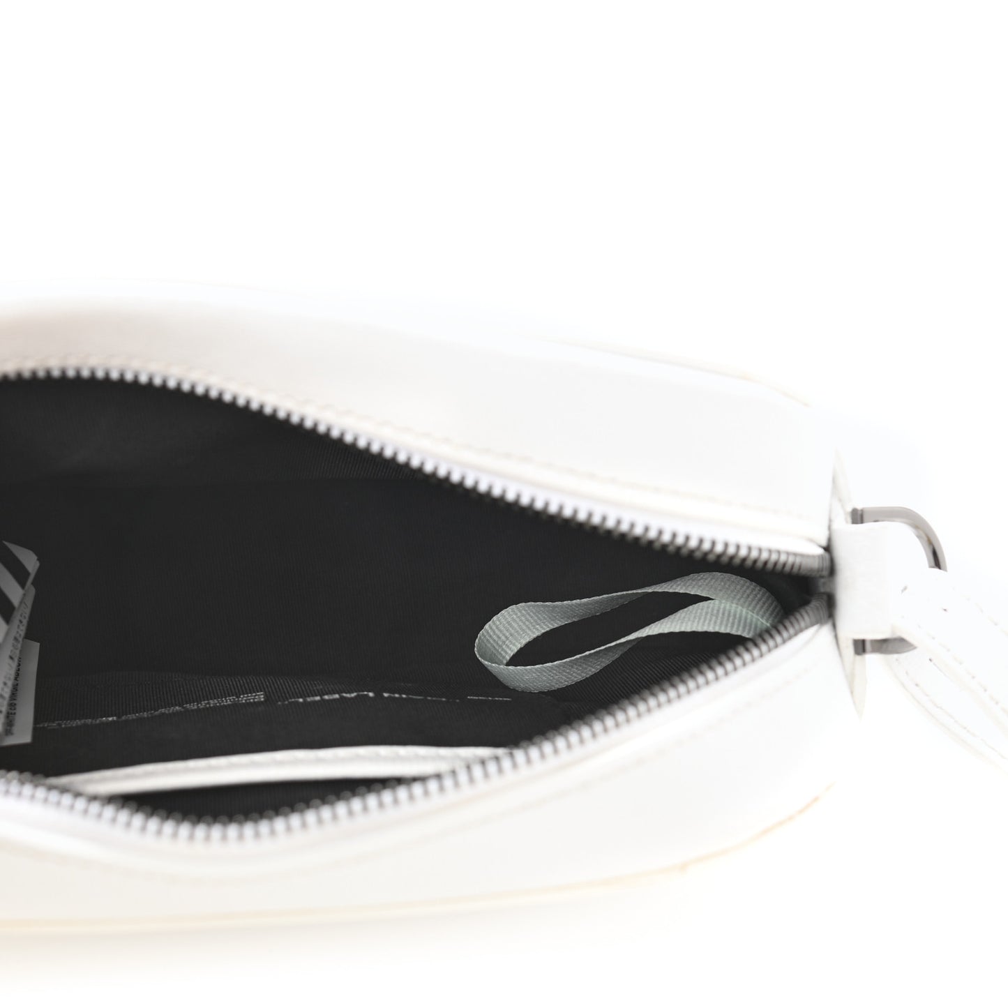 Saffiano Striped Diag Camera Bag Black White
