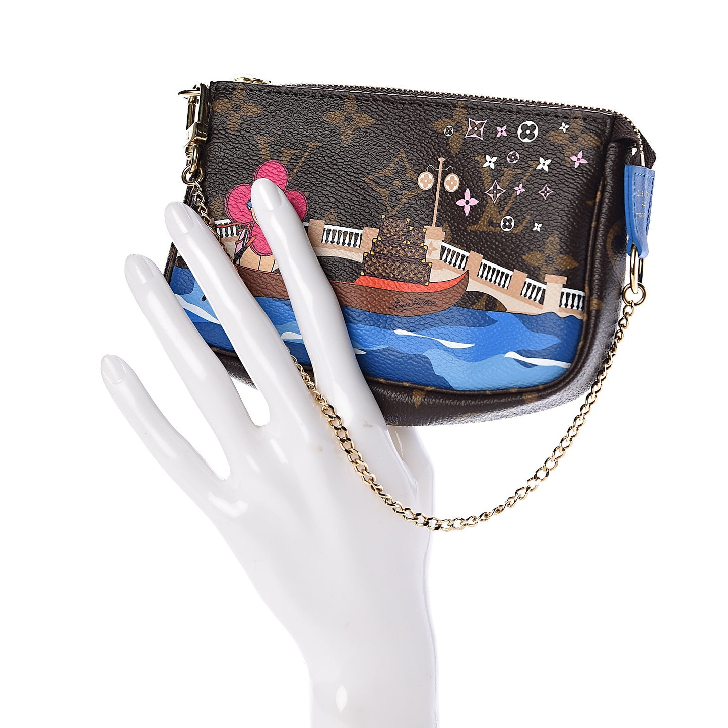 Monogram 2019 Christmas Animation Mini Venice Pochette Accessories Blue