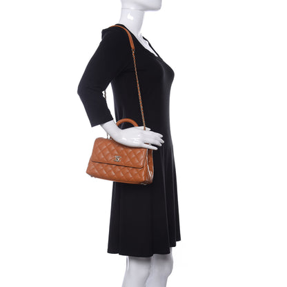 Chanel Caviar Quilted Mini Coco Handle Flap Light Brown 2 of 11