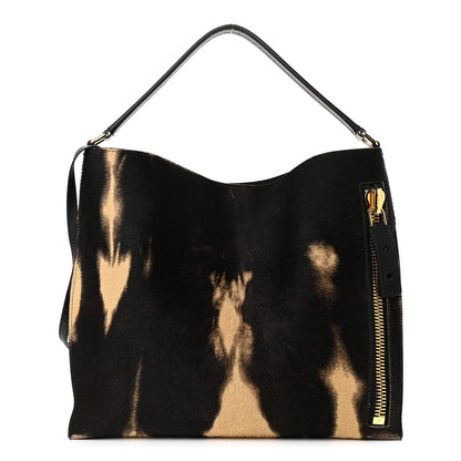 Tom Ford Calf Hair Tie Dye Small Alix Padlock Zip Hobo Bag 2 of 11