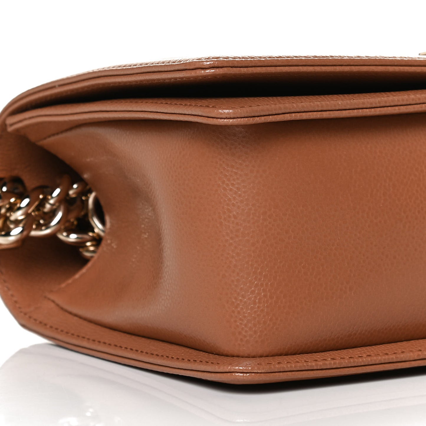 Caviar Quilted Medium Boy Flap Brown