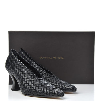 Bottega Veneta Nappa Intrecciato Almond Pumps 36 Black 10 of 11