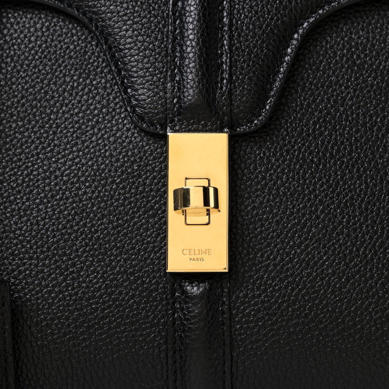 Celine Grained Calfskin Small 16 Top Handle Bag Black 8 of 10