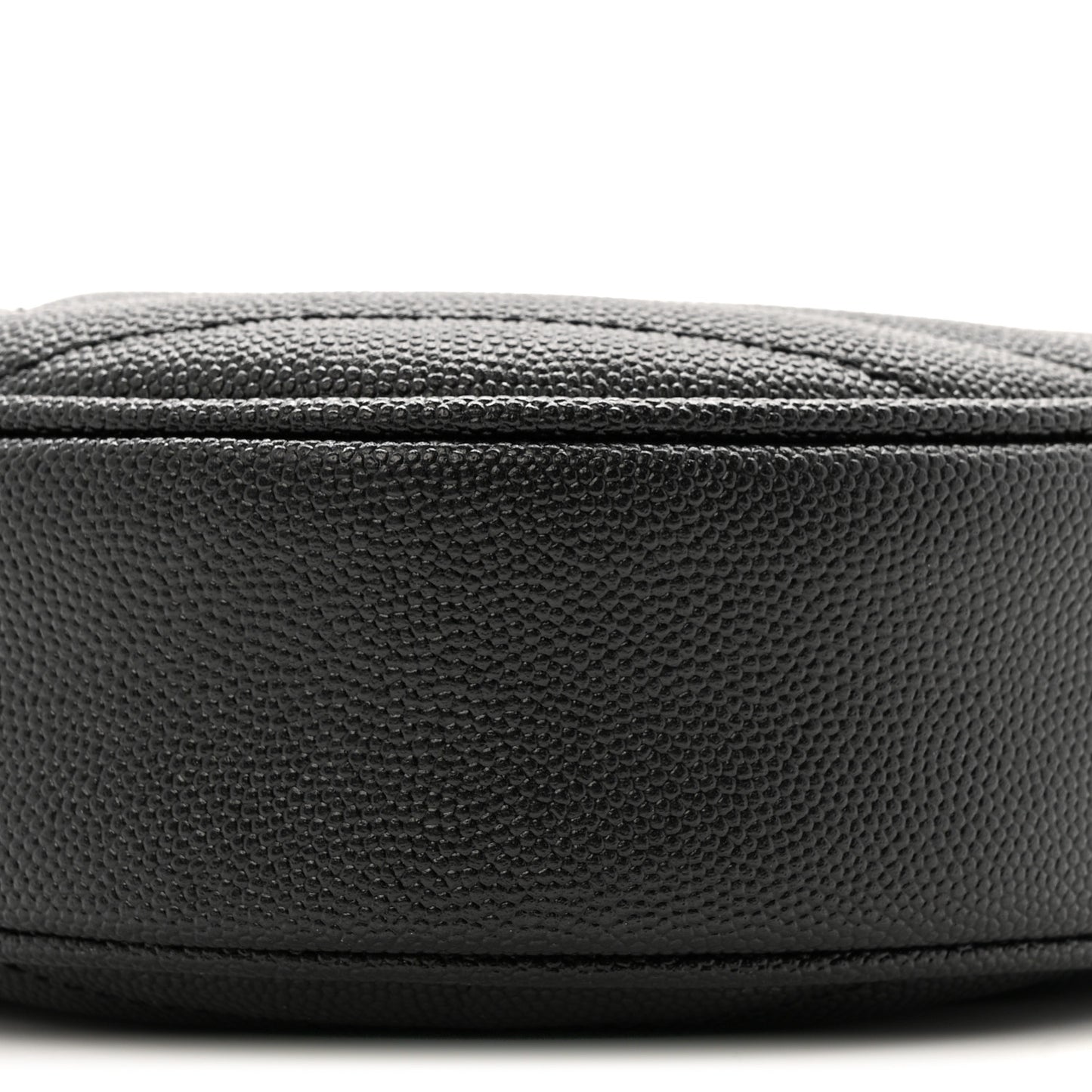Grain De Poudre Matelasse Chevron Quilted Round Vinyle Camera Bag Black