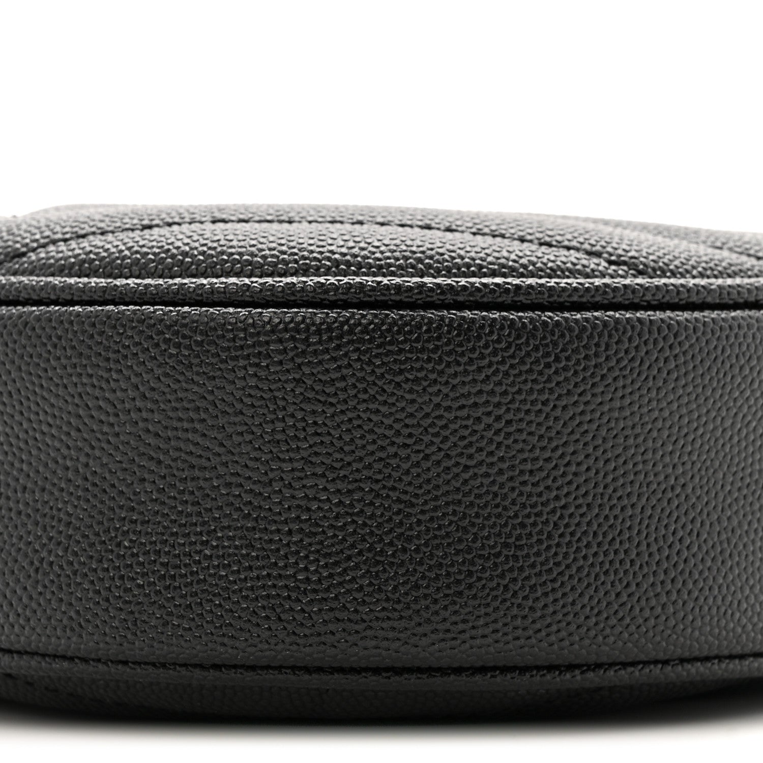 Saint Laurent Grain De Poudre Matelasse Chevron Quilted Round Vinyle Camera Bag Black 10 of 11
