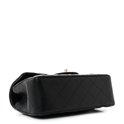 Chanel Lambskin Quilted Mini Top Handle Rectangular Flap Black 4 of 10