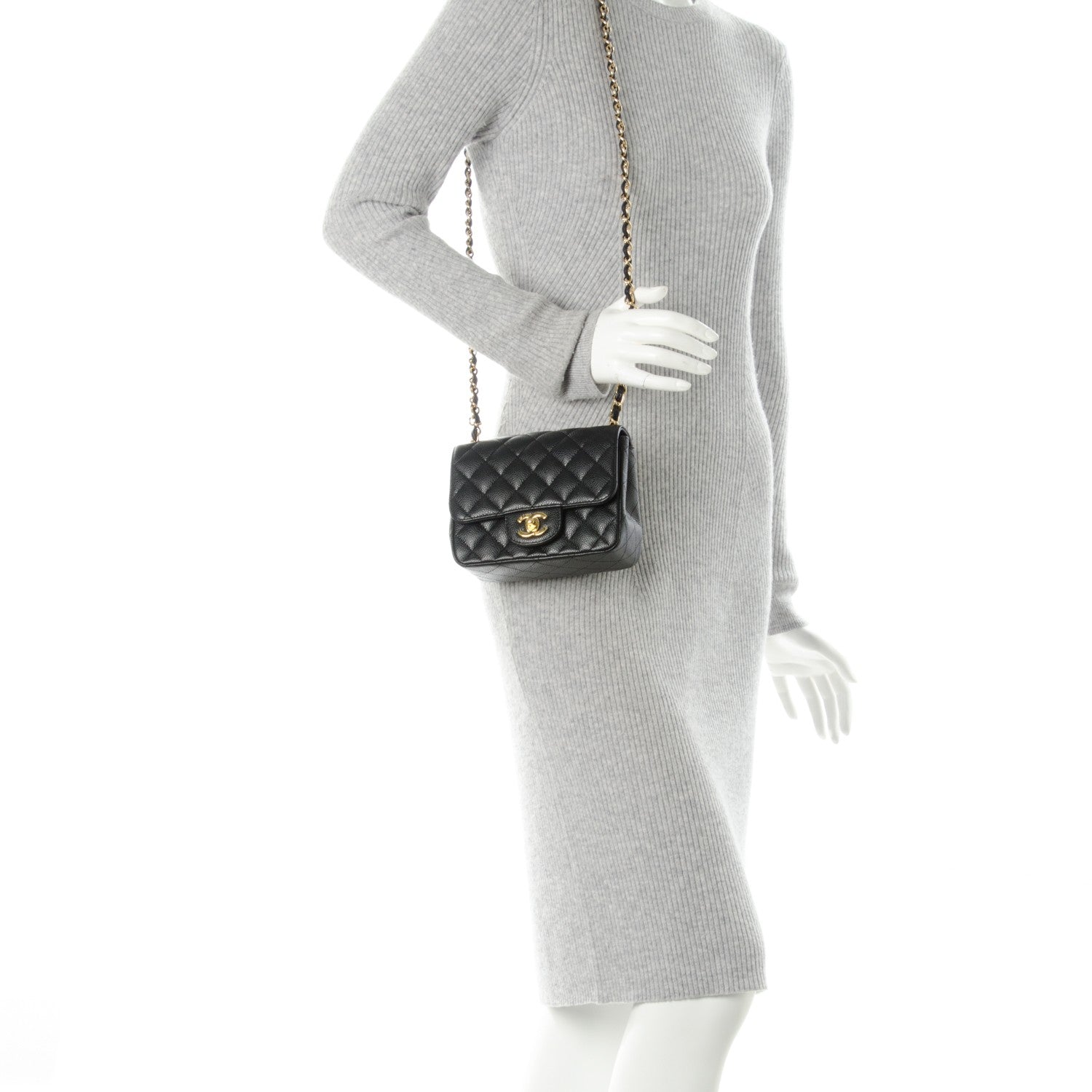 Chanel Caviar Quilted Mini Square Flap Black 2 of 8