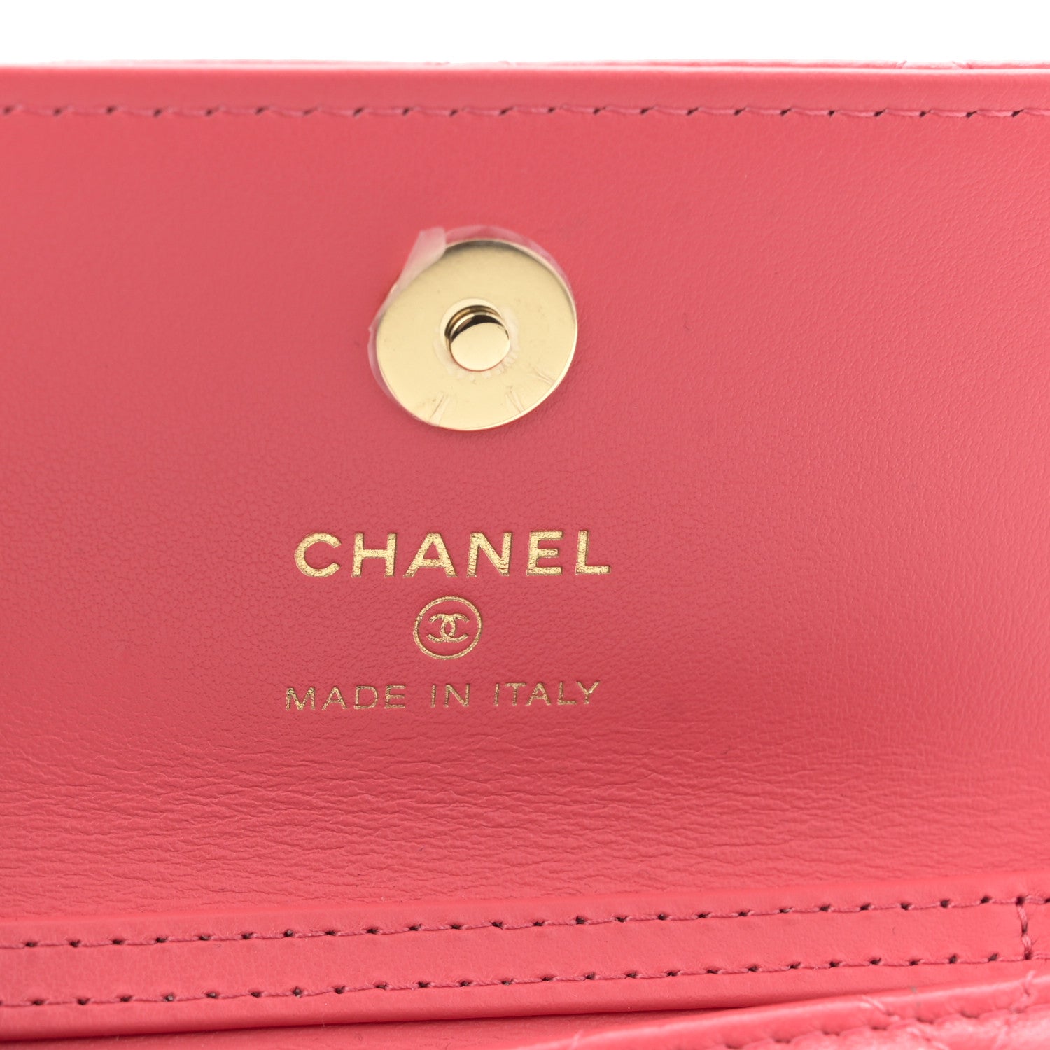 Chanel Shiny Lambskin Quilted Card Holder On Chain Pink 6 of 11