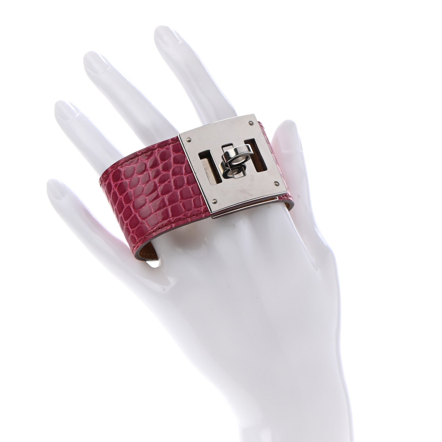 Shiny Alligator Kelly Dog Bracelet S Fuchsia