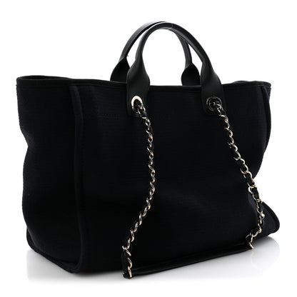 Chanel Mixed Fibers Medium Deauville Tote Black 4 of 12
