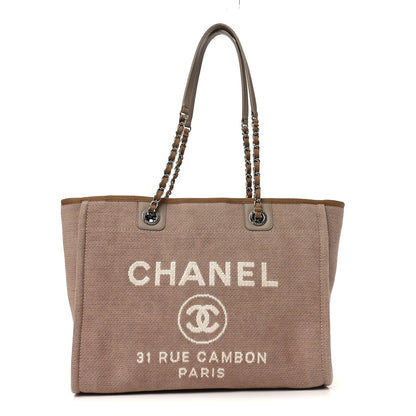 Chanel Canvas Small Deauville Tote Ecru 1 of 10