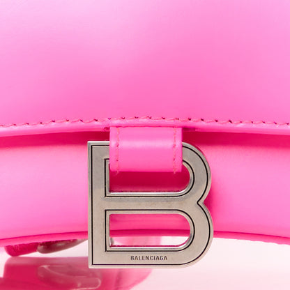 Balenciaga Shiny Box Calfskin Small Hourglass Top Handle Bag Fluo Pink 9 of 11