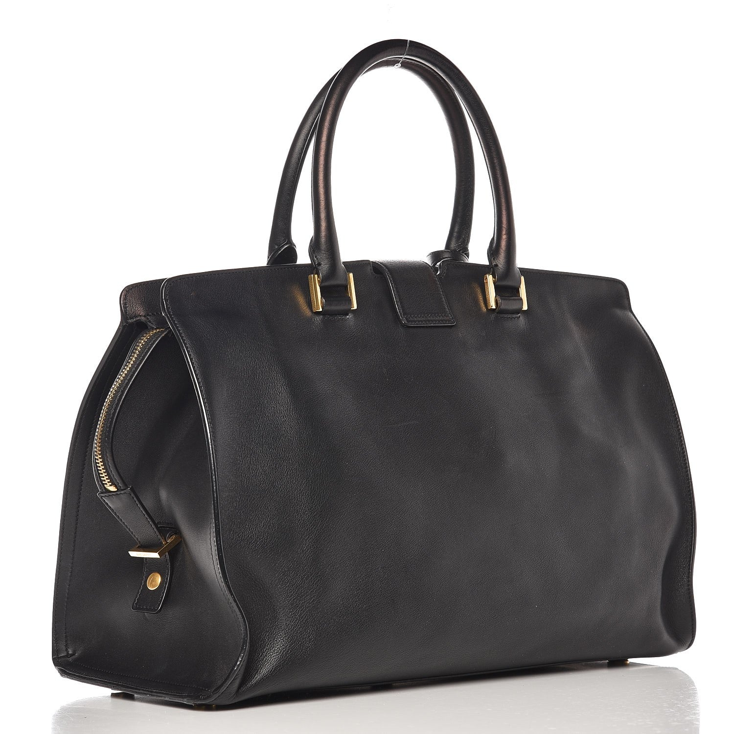 Saint Laurent Smooth Calfskin Medium Monogram Cabas Black 14 of 23