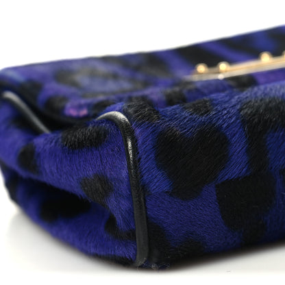 Dolce & Gabbana Pony Hair Leopard Print Shoulder Bag Purple 8 of 10