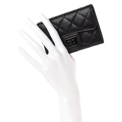 Chanel Aged Calfskin Quilted Reissue Flap Card Holder So Black 2 of 8