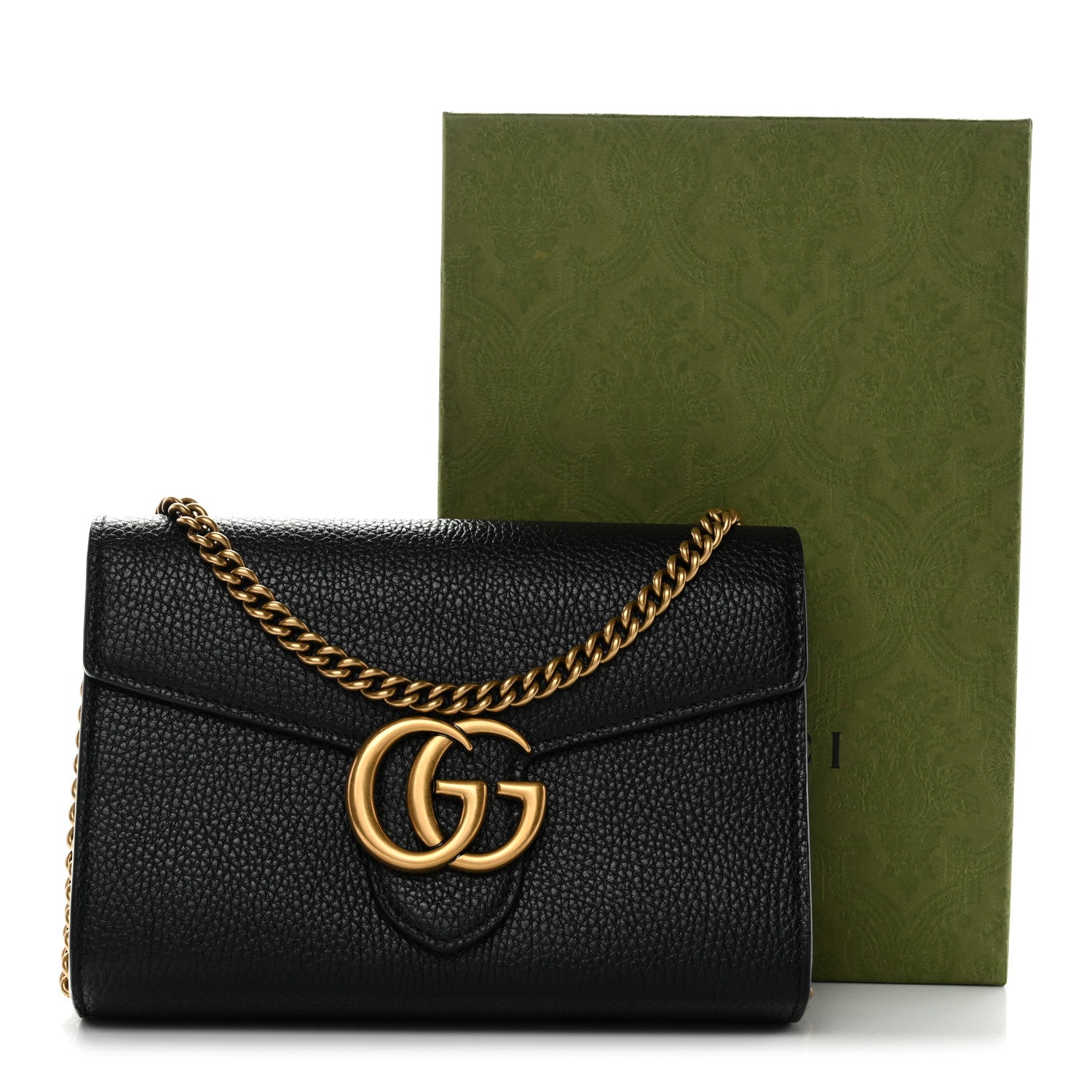 Gucci Calfskin GG Marmont Chain Wallet Black 1819509 – FASHIONPHILE