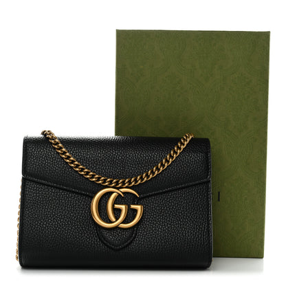 Gucci Calfskin GG Marmont Chain Wallet Black 11 of 11