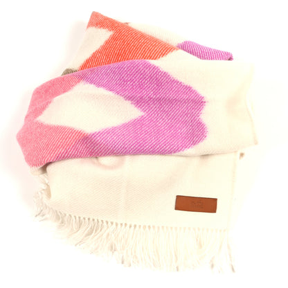 Hermes Cashmere Ikat Zig Zag Muffler Ivory 4 of 4