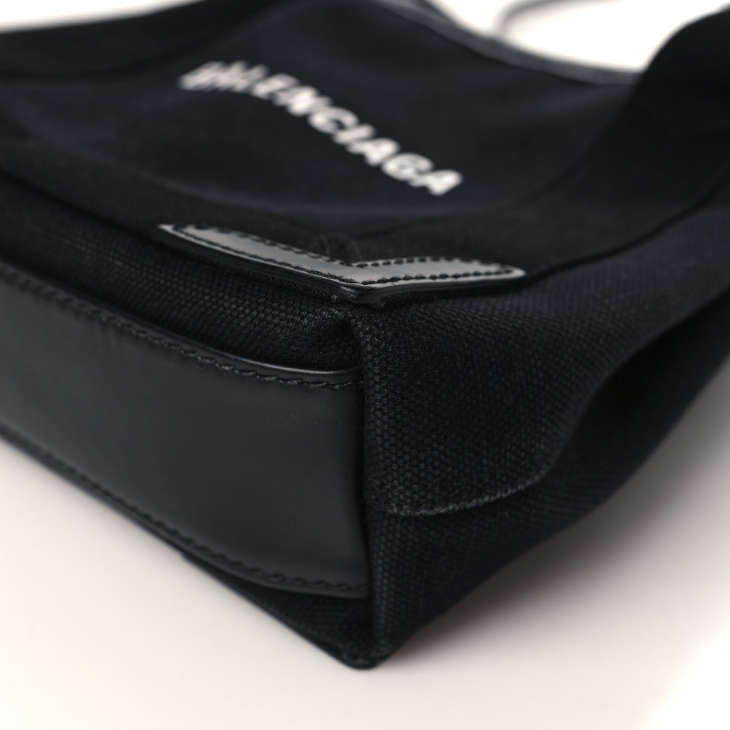 Cotton Canvas Calfskin Navy Cabas XS Black