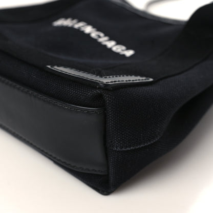 Balenciaga Cotton Canvas Calfskin Navy Cabas XS Black 9 of 9