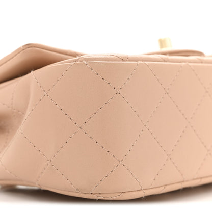 Chanel Lambskin Quilted Mini Rectangular Flap Beige 9 of 12
