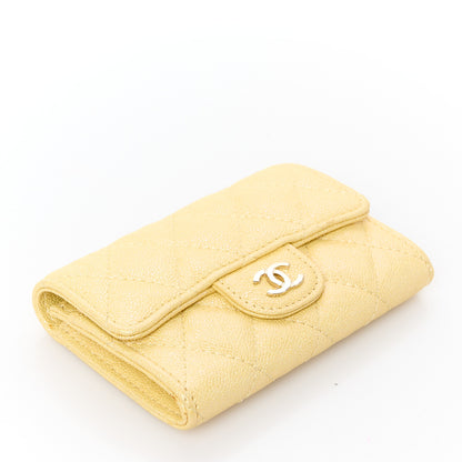 Chanel Iridescent Caviar Quilted Flap Card Holder Yellow 4 of 9