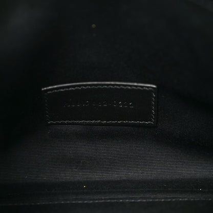 Saint Laurent Grain De Poudre Matelasse Chevron Monogram Envelope Clutch Black 7 of 8