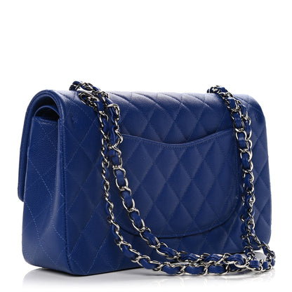 Chanel Caviar Quilted Medium Double Flap Blue 2 of 8