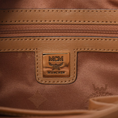 MCM Visetos Top Handle Satchel Cognac 6 of 10