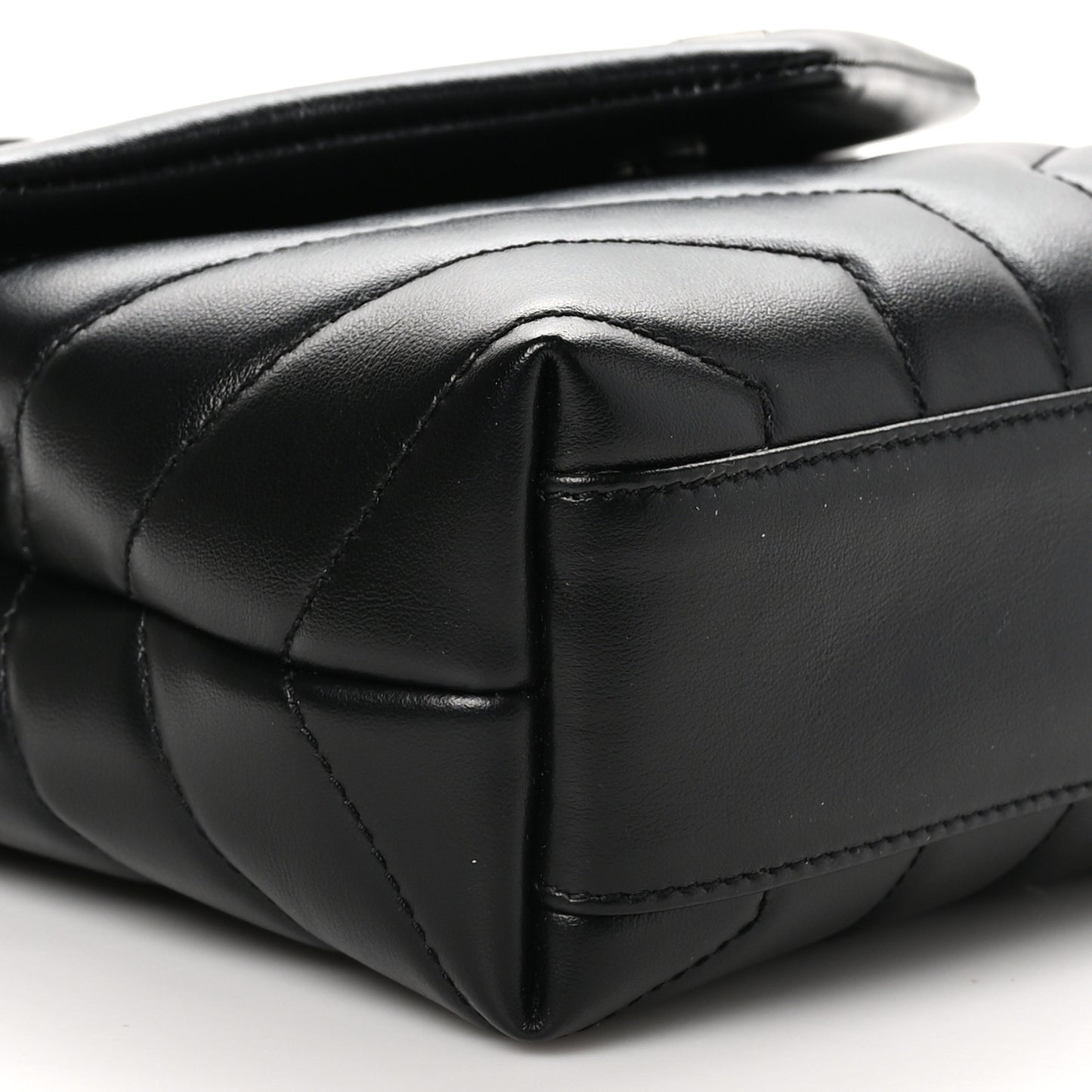Calfskin Y Quilted Monogram Toy Loulou Crossbody Bag Black
