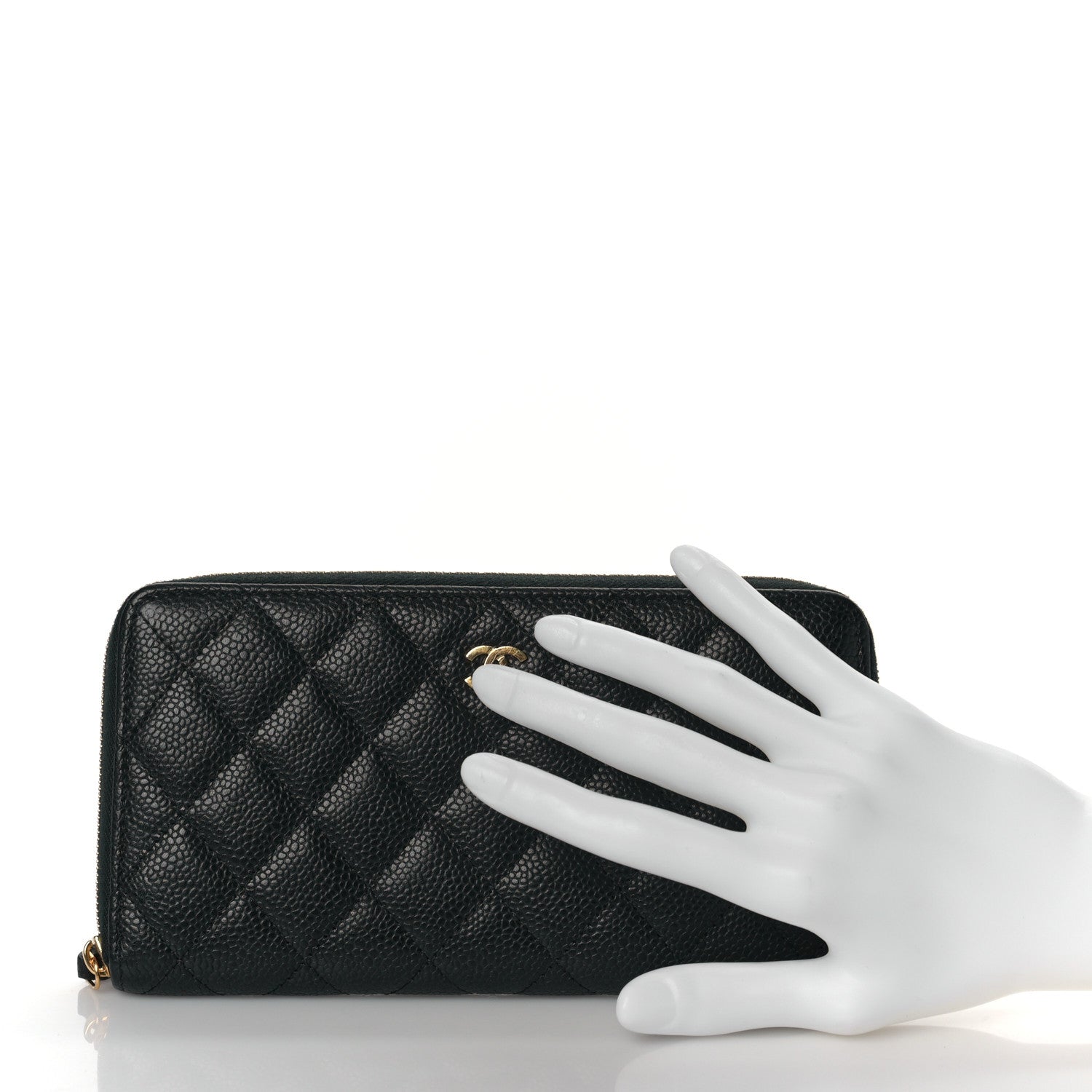 Chanel Caviar Quilted Large Gusset Zip Around Wallet Black 2 of 10