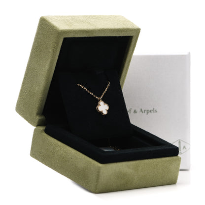 Van Cleef & Arpels 18K Yellow Gold Mother of Pearl Sweet Alhambra Pendant Necklace 6 of 6