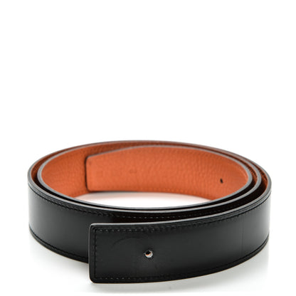 Hermes Box Togo 32mm Collier De Chien CDC Belt 95 Black Orange 1 of 5