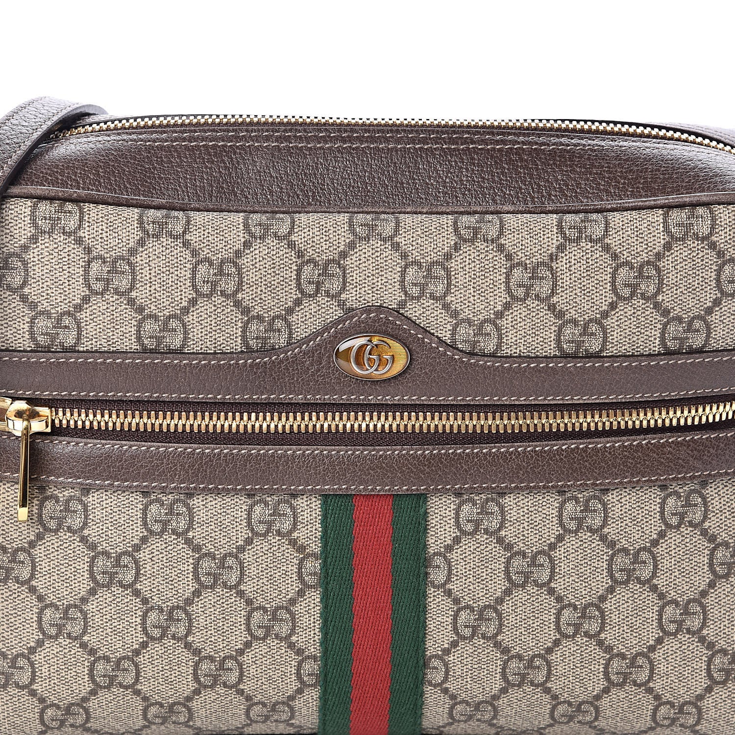 Gucci GG Supreme Monogram Web Small Ophidia Shoulder Bag Brown 10 of 10