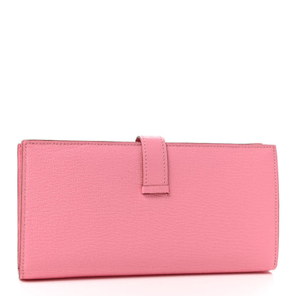 Hermes Chevre Mysore Bearn Gusset Wallet Rose Confetti 3 of 7