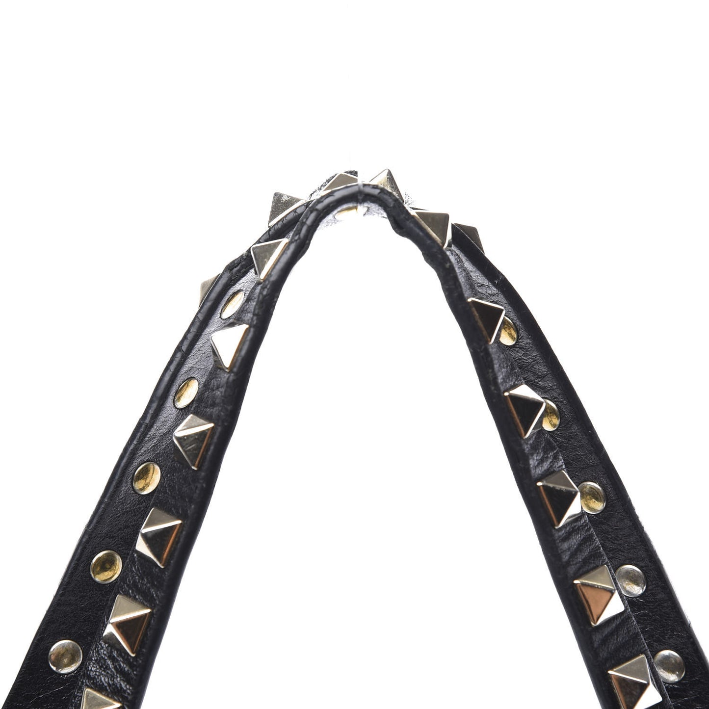 Textured Calfskin Medium Rockstud Tote Black