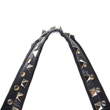 Valentino Garavani Textured Calfskin Medium Rockstud Tote Black 10 of 13