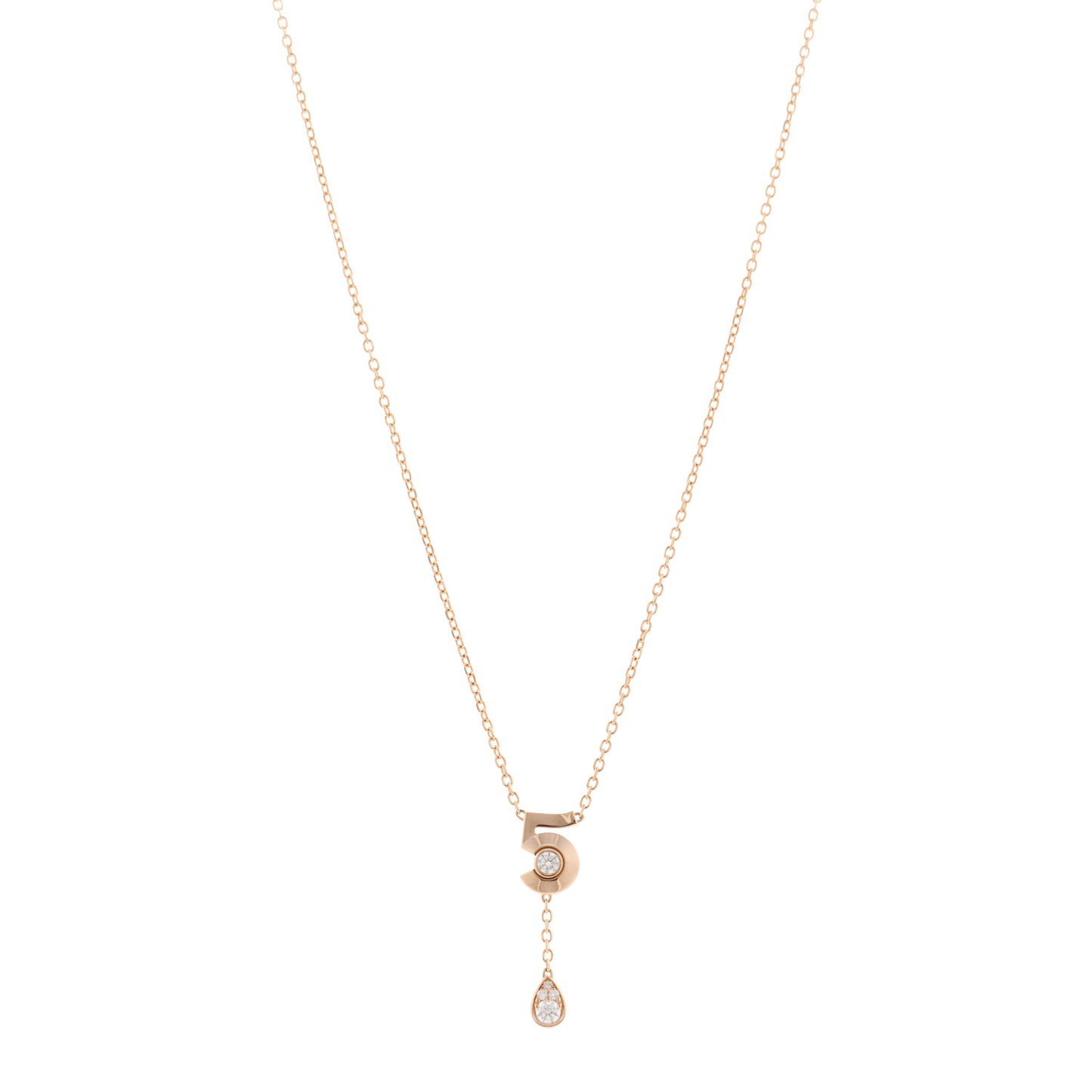 18K Beige Gold Diamond Eternal No 5 Necklace