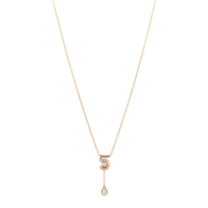 Chanel 18K Beige Gold Diamond Eternal No 5 Necklace 1 of 5