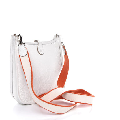 Hermes Taurillon Clemence Amazone Evelyne TPM White 3 of 8