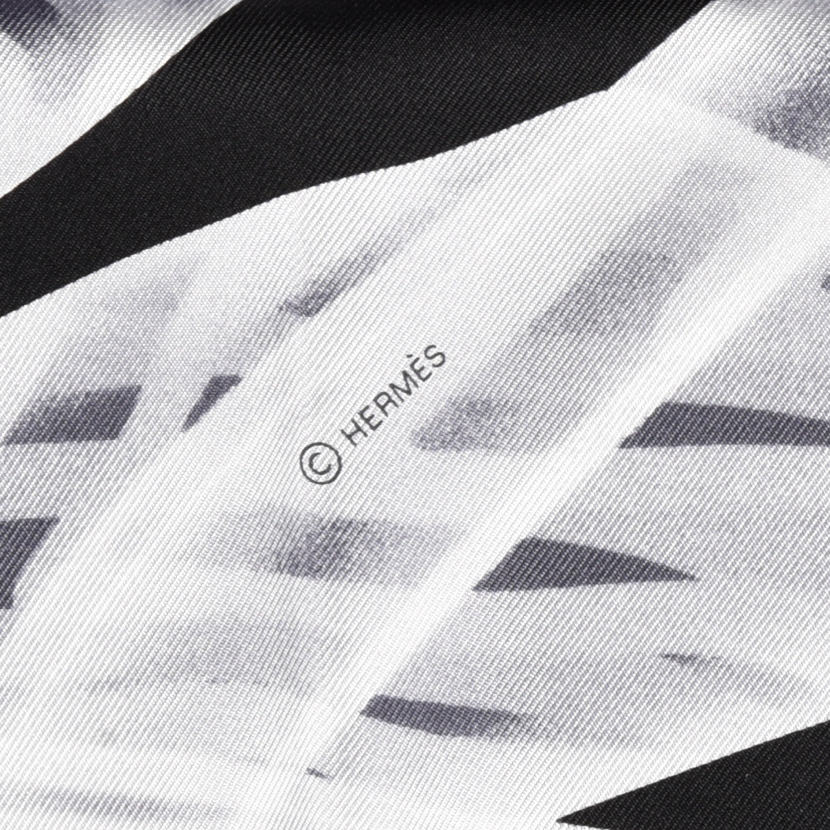 Silk Please Check In Scarf 90 Marine Black White