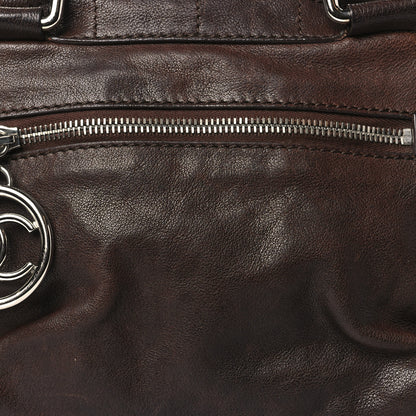 Chanel Calfskin Stitched Outdoor Ligne Bowler Brown 8 of 12