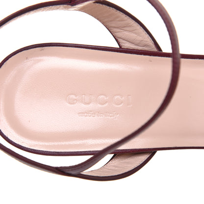 Gucci Lifford Calfskin GG Marmont Ankle Wrap 105mm Sandals 39 Vintage Bordeaux 7 of 7