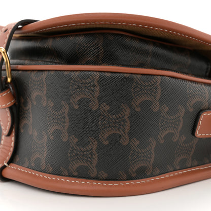 Celine Triomphe Canvas Medium Folco Bag Tan 10 of 10