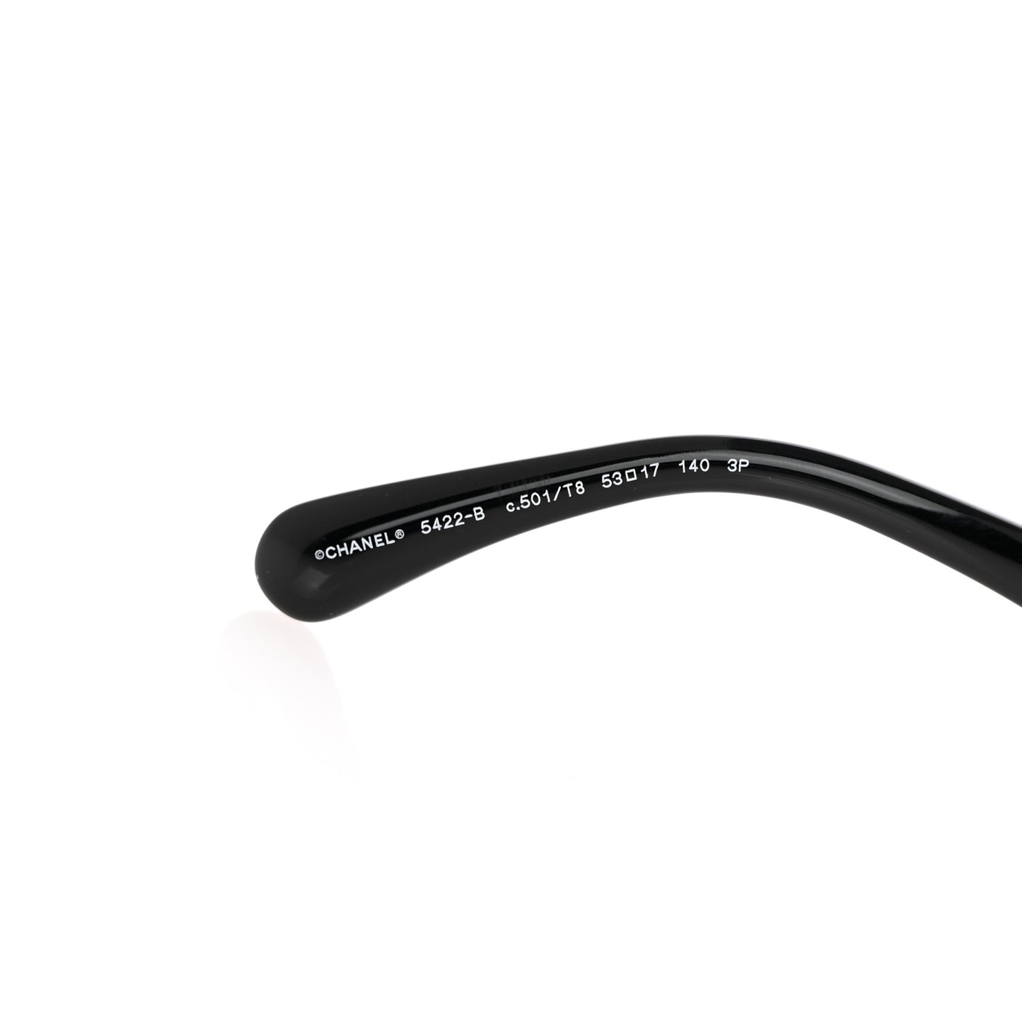 Acetate Strass Square Sunglasses 5422-B Black