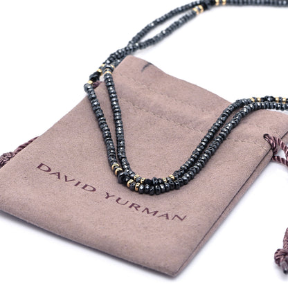 David Yurman 18K Yellow Gold Hematine Black Onyx Cable Berries Tweejoux Necklace 36" 4 of 4