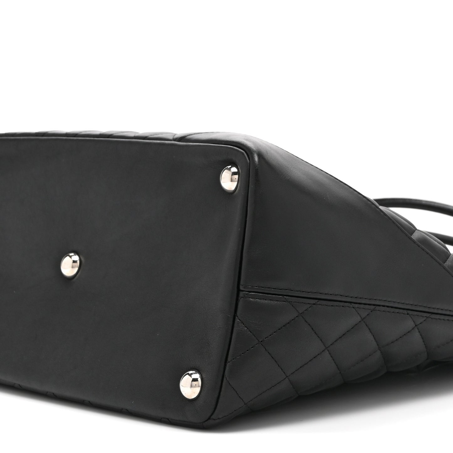 Calfskin Quilted Large Cambon Tote Black